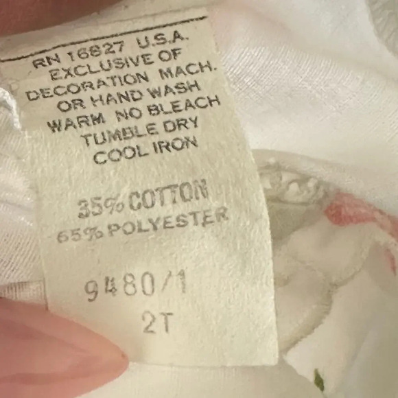 Vintage Toddler Girl Embroidered Dress SZ 2T Ruffled Floral Made in The USA - Picture 3 of 5